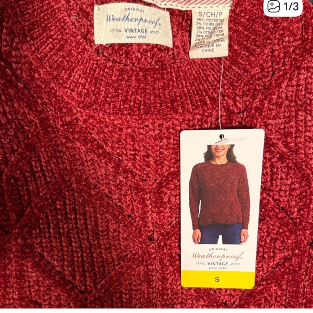 Weatherproof Women's Burgundy Sweater - Picture 3 of 3
